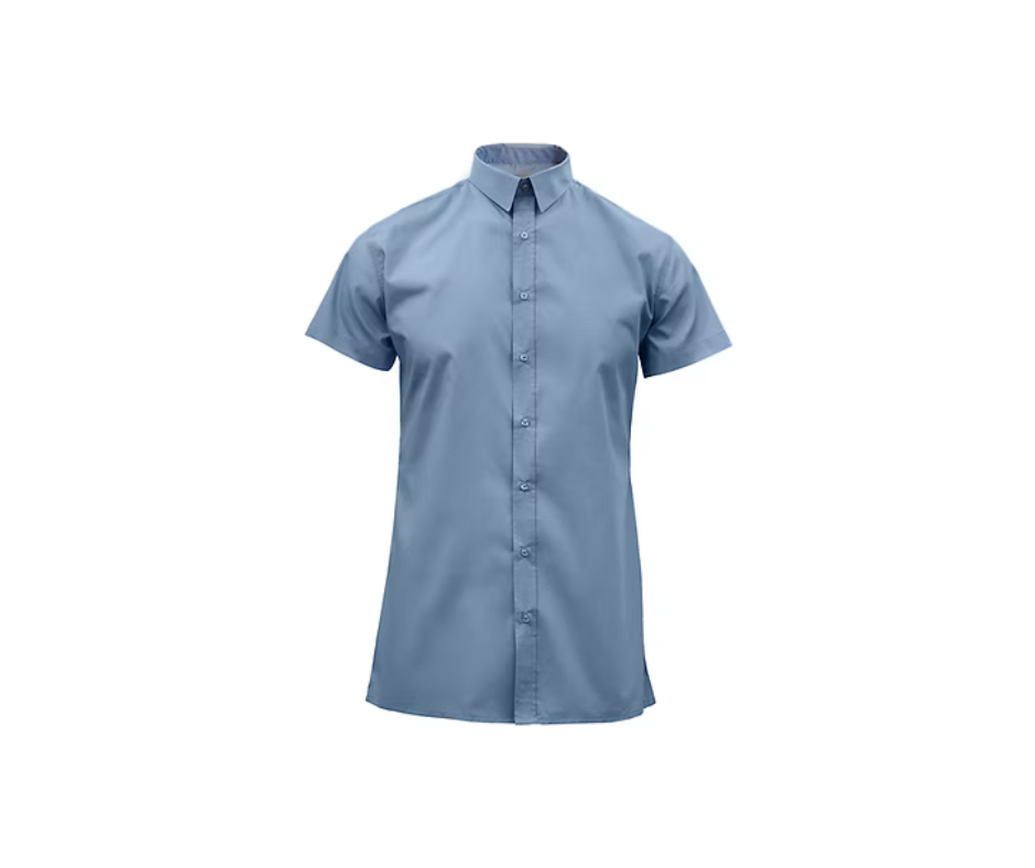 Boys Secondary School Short Sleeve Blue Shirt