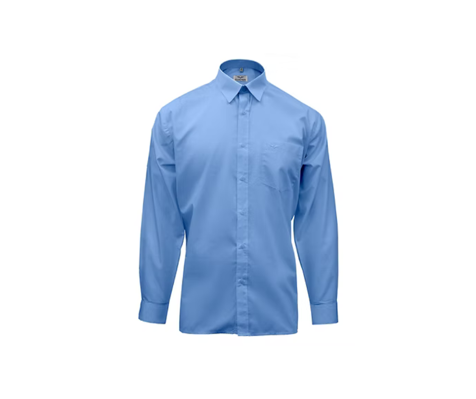 Boys Secondary School Long Sleeve Blue Shirt