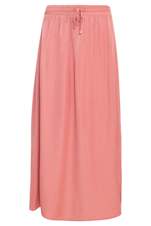 Smashed Lemon Rayon Satin Maxi Womens Skirt