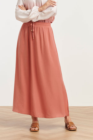 Smashed Lemon Rayon Satin Maxi Womens Skirt