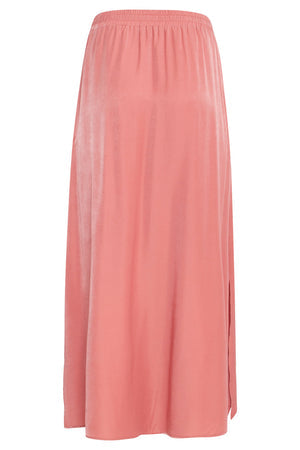 Smashed Lemon Rayon Satin Maxi Womens Skirt
