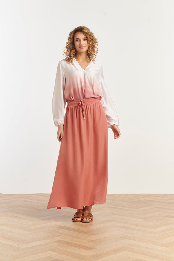 Smashed Lemon Rayon Satin Maxi Womens Skirt