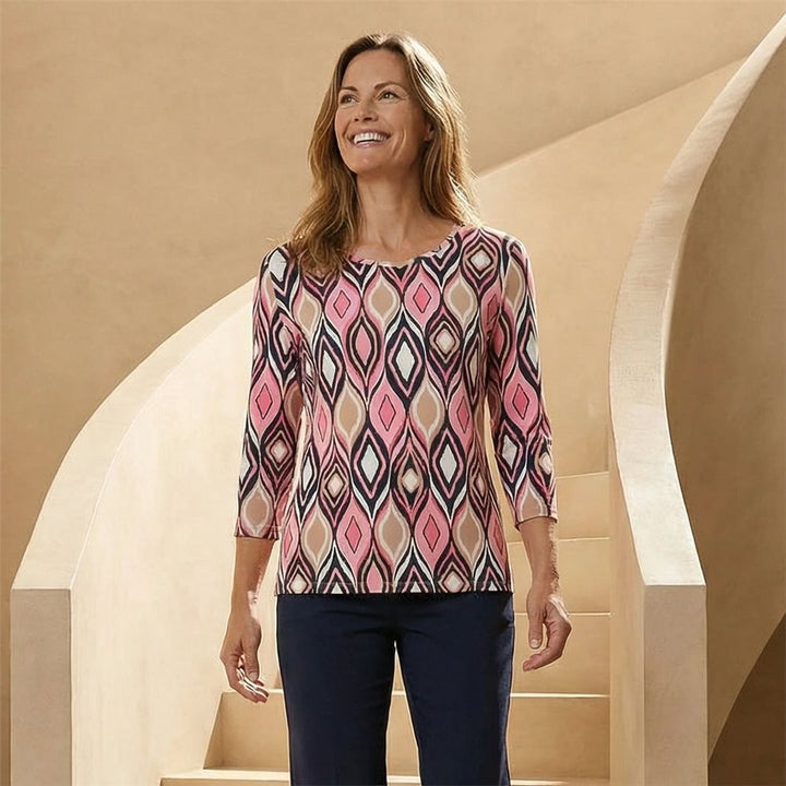 Betty Barclay Round Neck Print Top