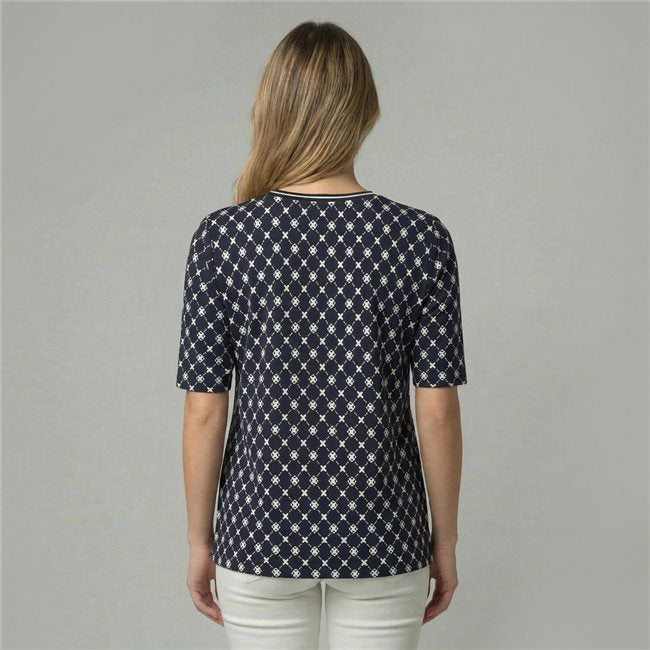 Betty Barclay Round Neck Geo Print Tee