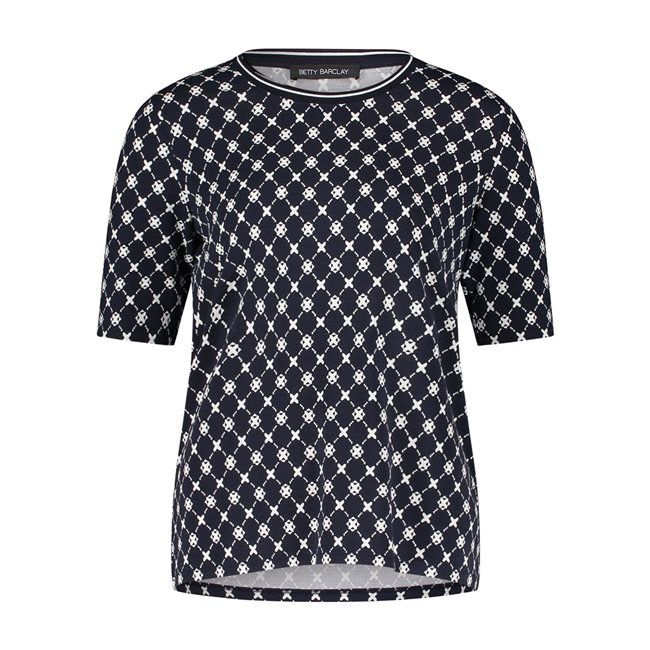 Betty Barclay Round Neck Geo Print Tee