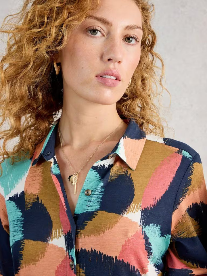 White Stuff Rua Jersey Collared Shirt Dress