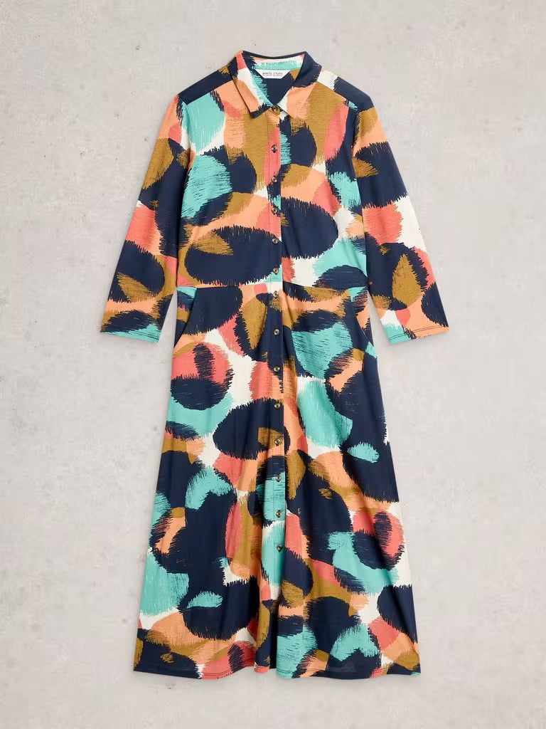 White Stuff Rua Jersey Collared Shirt Dress