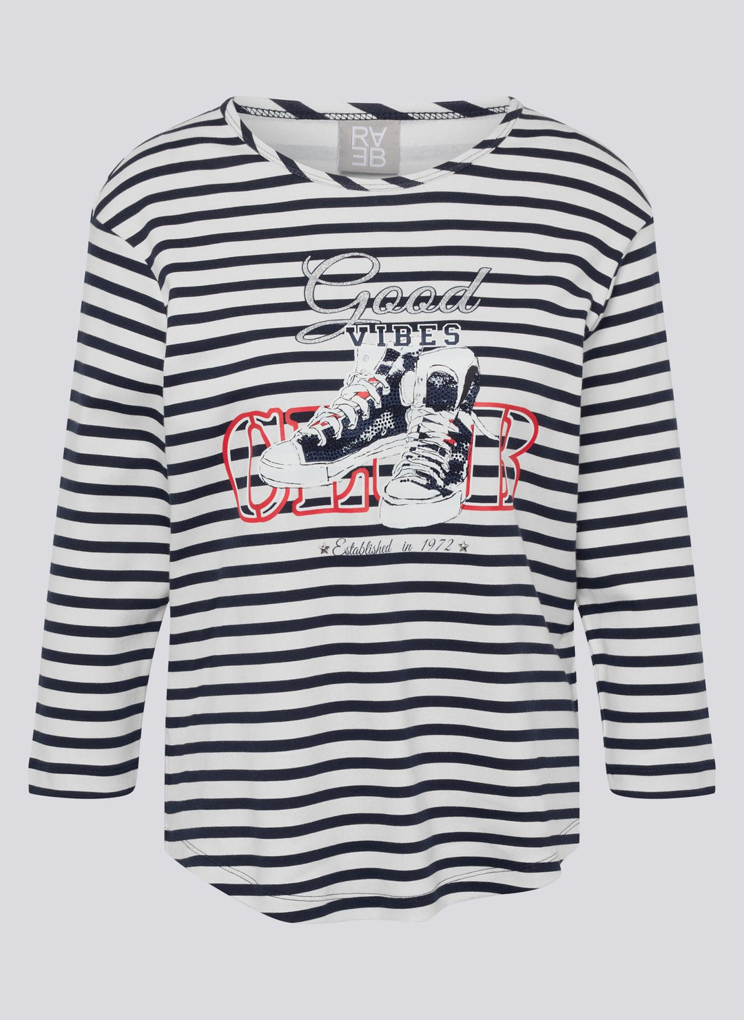 Rabe Striped Shirt with Sneaker Motiv
