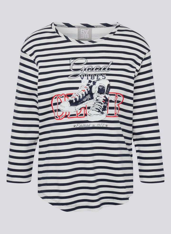 Rabe Striped Shirt with Sneaker Motiv