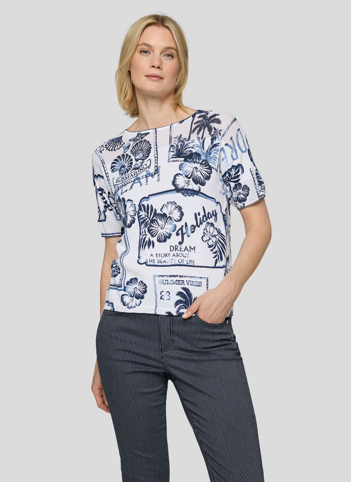 Rabe Knit Top with Summer all over print
