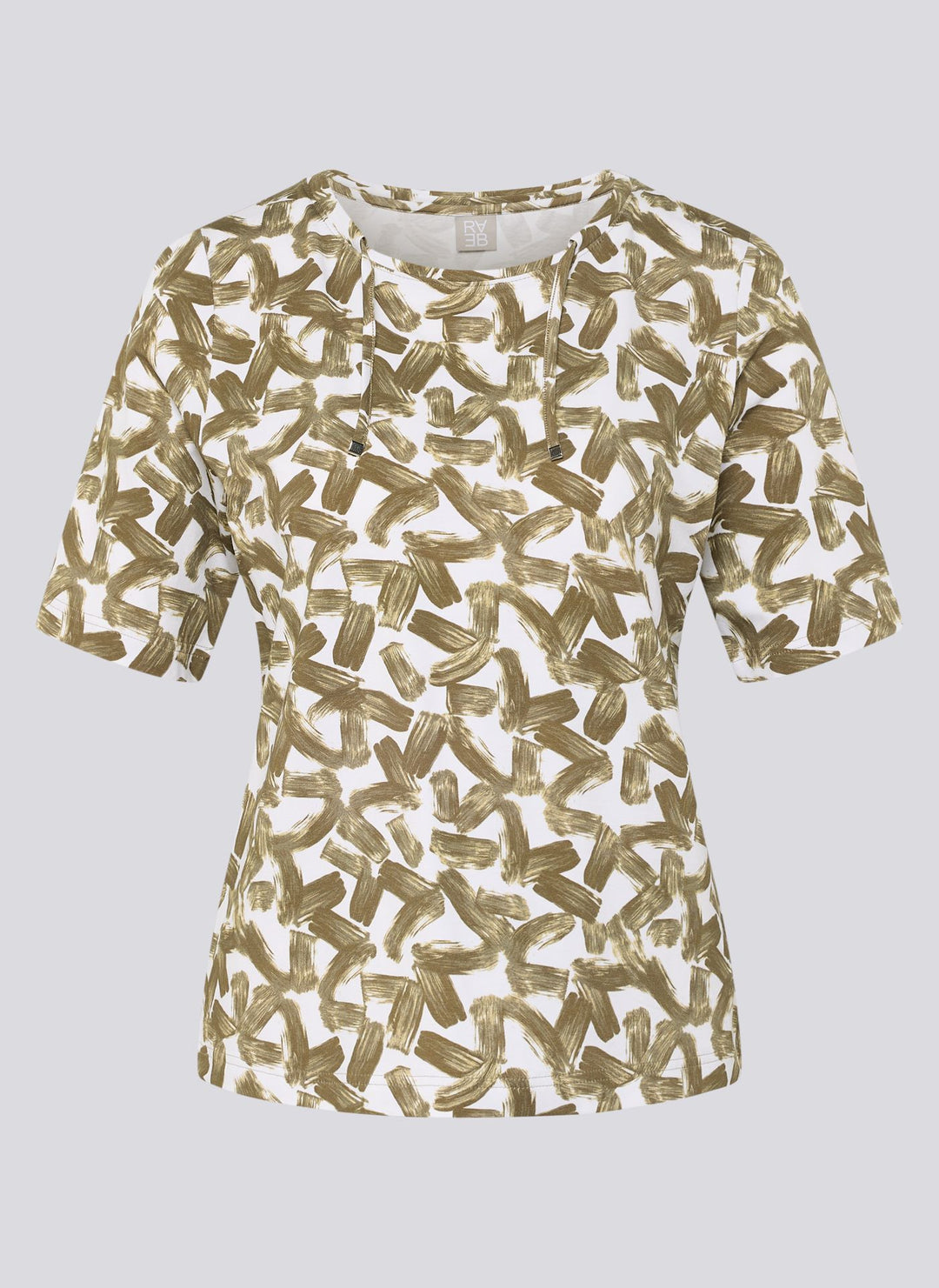 Rabe Printed T-Shirt With Lacing at the Neckline