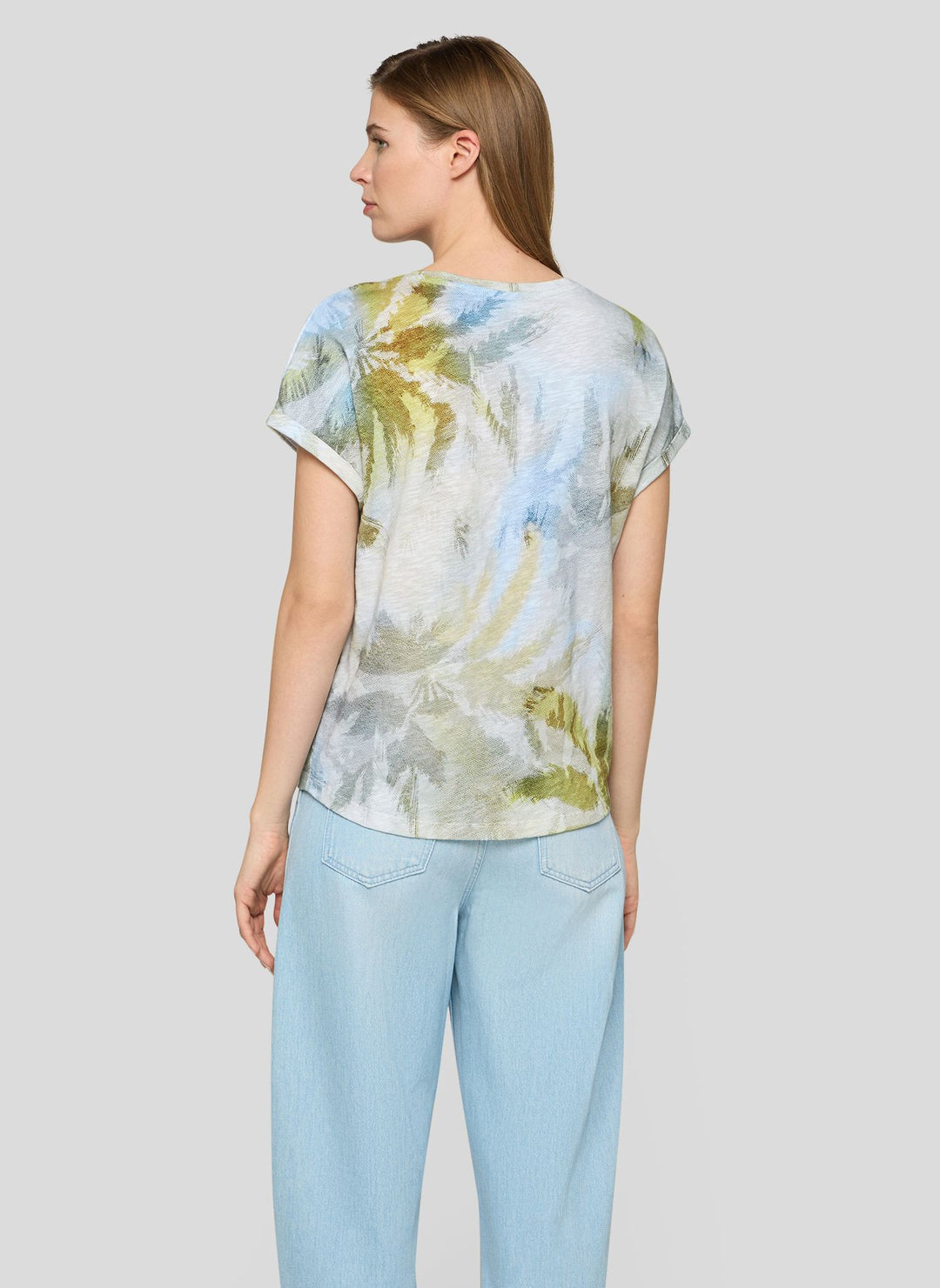 Rabe Shirt with Palm Print and Rhinestone Detail