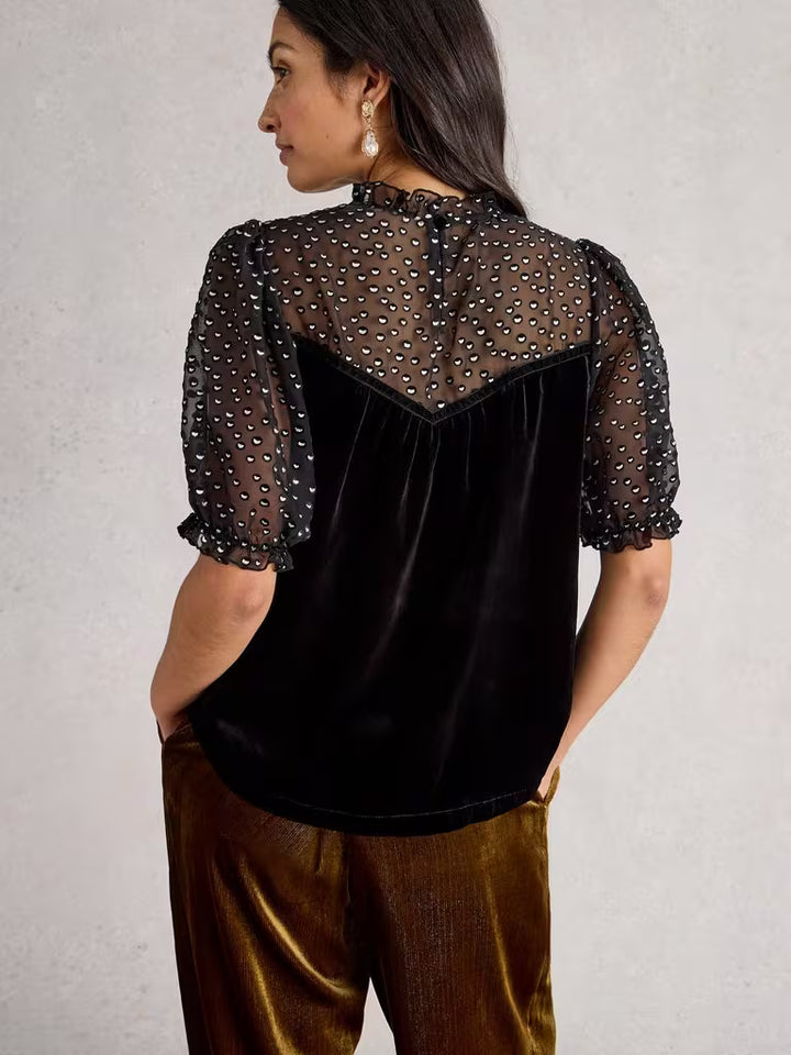 White Stuff Lexi Velvet Top