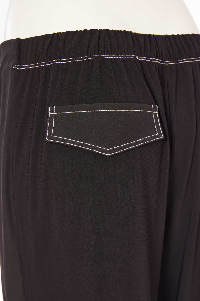 Naya Trousers with contrast stitch trousers and wrap over front.