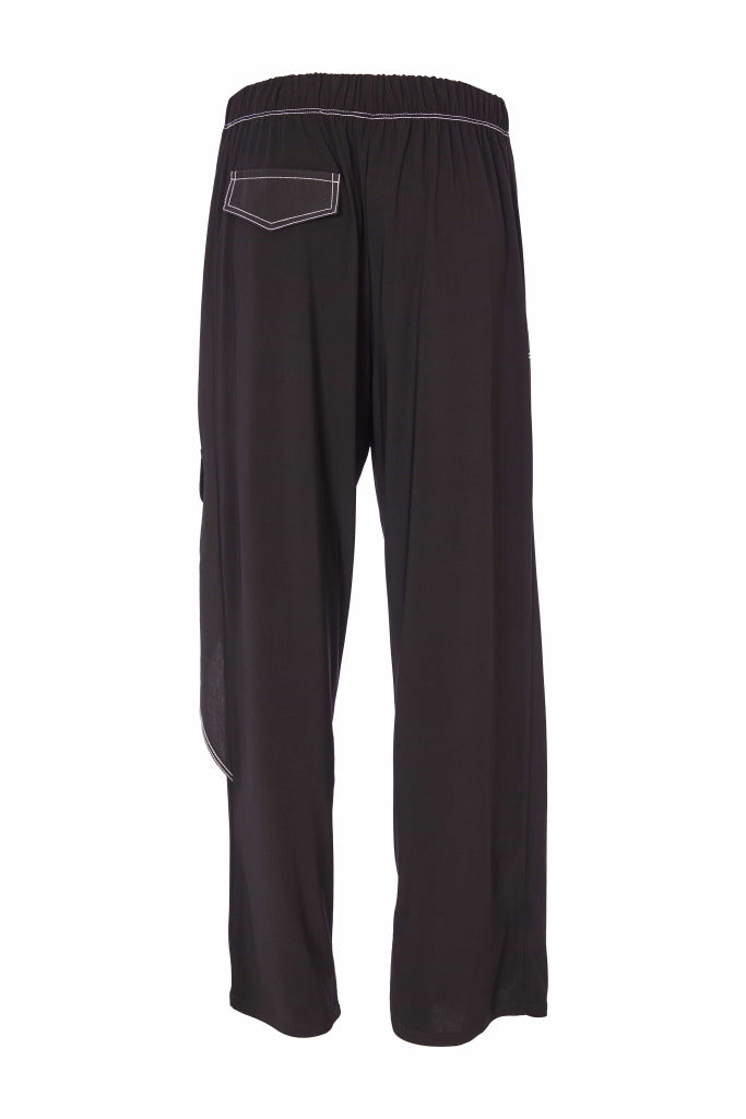 Naya Trousers with contrast stitch trousers and wrap over front.