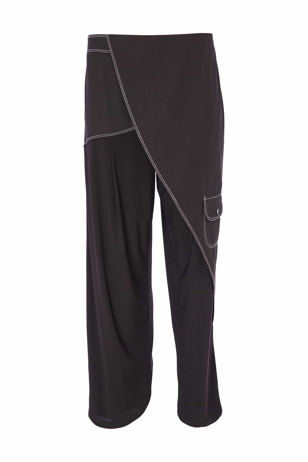 Naya Trousers with contrast stitch trousers and wrap over front.