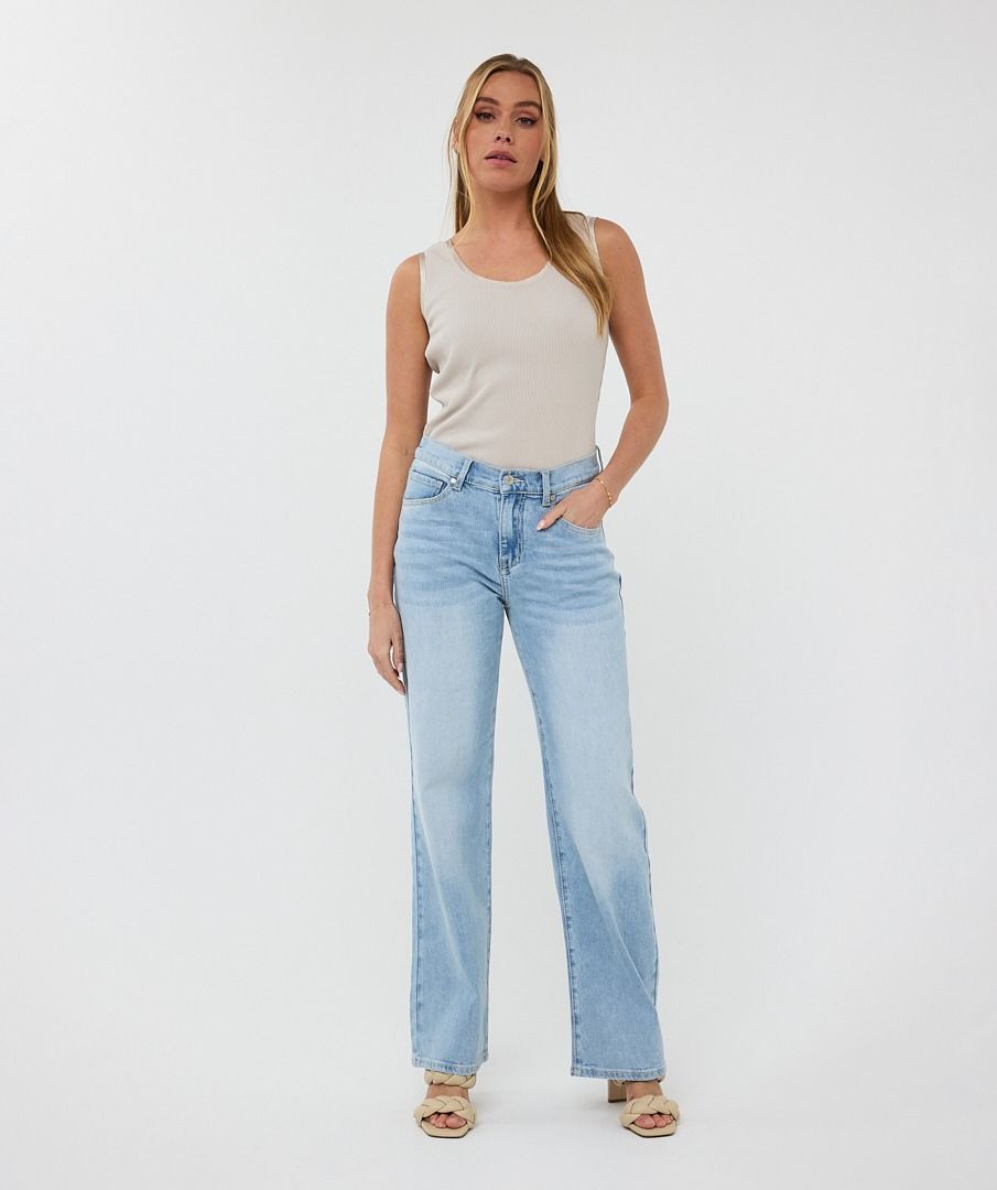 Esqualo Trousers Wide Ladies Jeans Stretch