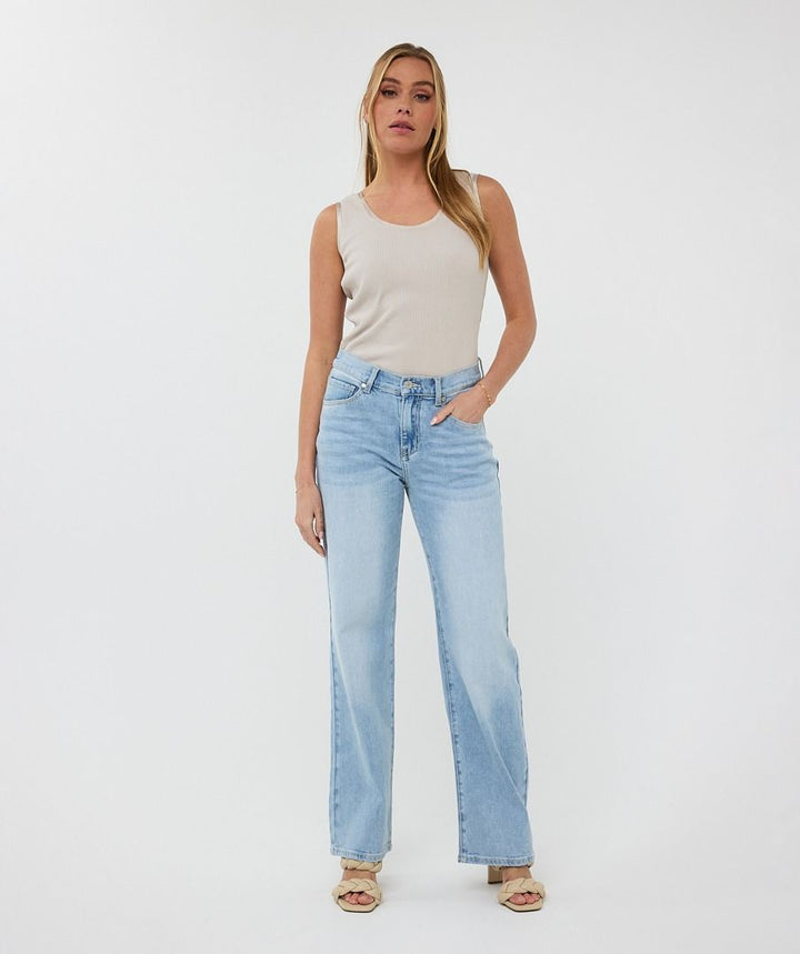 Esqualo Trousers Wide Ladies Jeans Stretch
