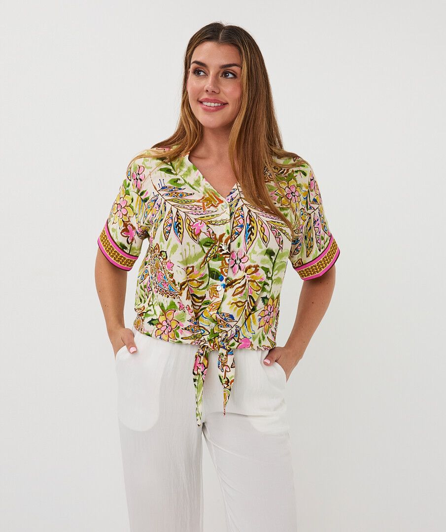 Esqualo Blouse knot Jumgle Print