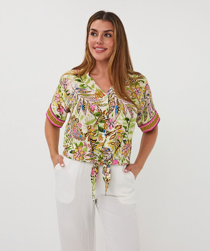 Esqualo Blouse knot Jumgle Print