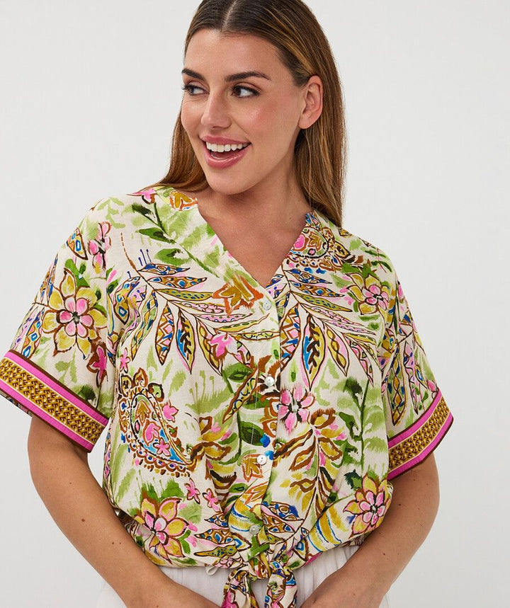 Esqualo Blouse knot Jumgle Print